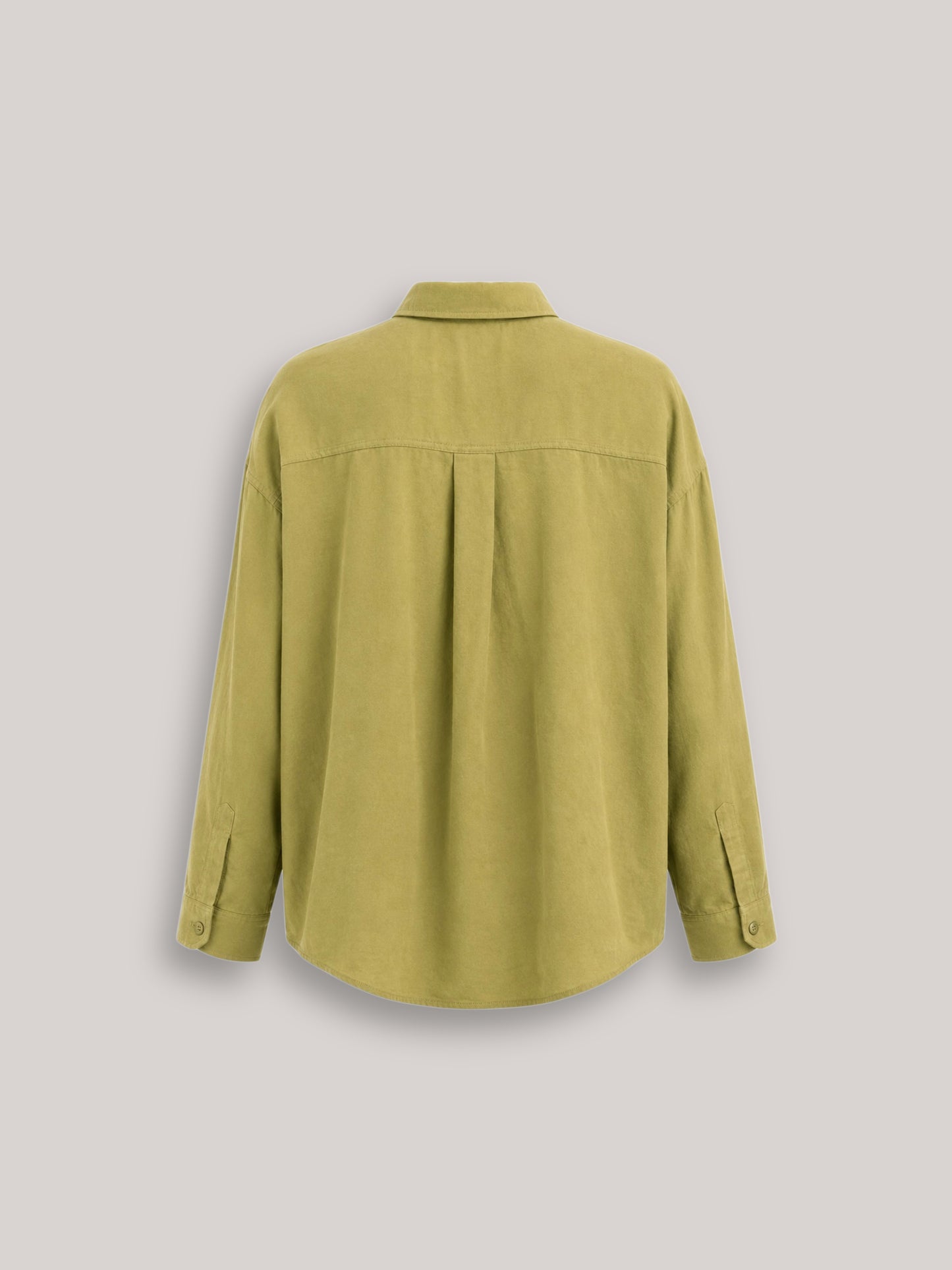 Yeşil Dökümlü Oversize Modal Gömlek