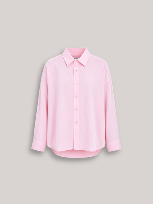 Toz Pembe Oversize Modal Gömlek